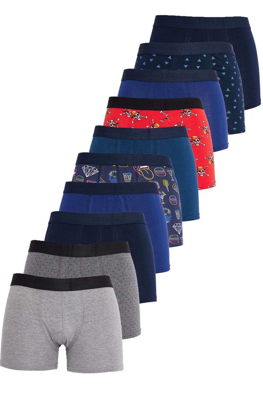 Erkek 10'lu Likralı Pamuklu Esnek Kumaş Premium Seri Boxer
