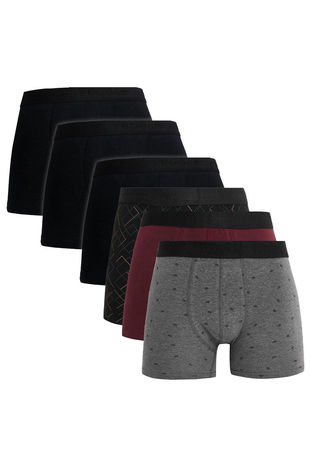 Erkek 6'lı Pamuklu Likralı Esnek Kumaş Premium Seri Boxer