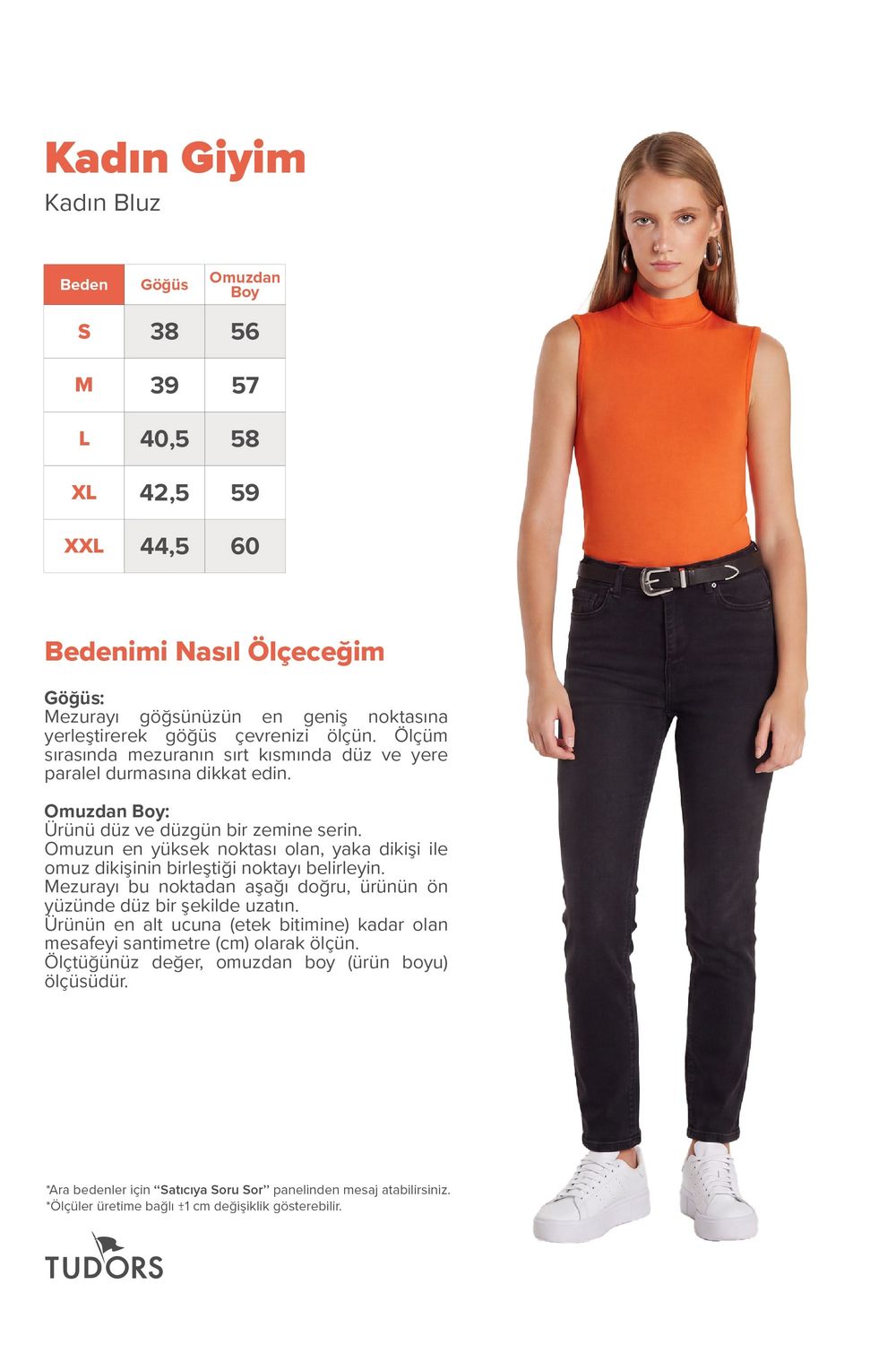 Kadın Regular Fit Klasik Kesim Viskon Kumaş Balıkçı Yaka Sıfır Kol Turuncu Bluz
