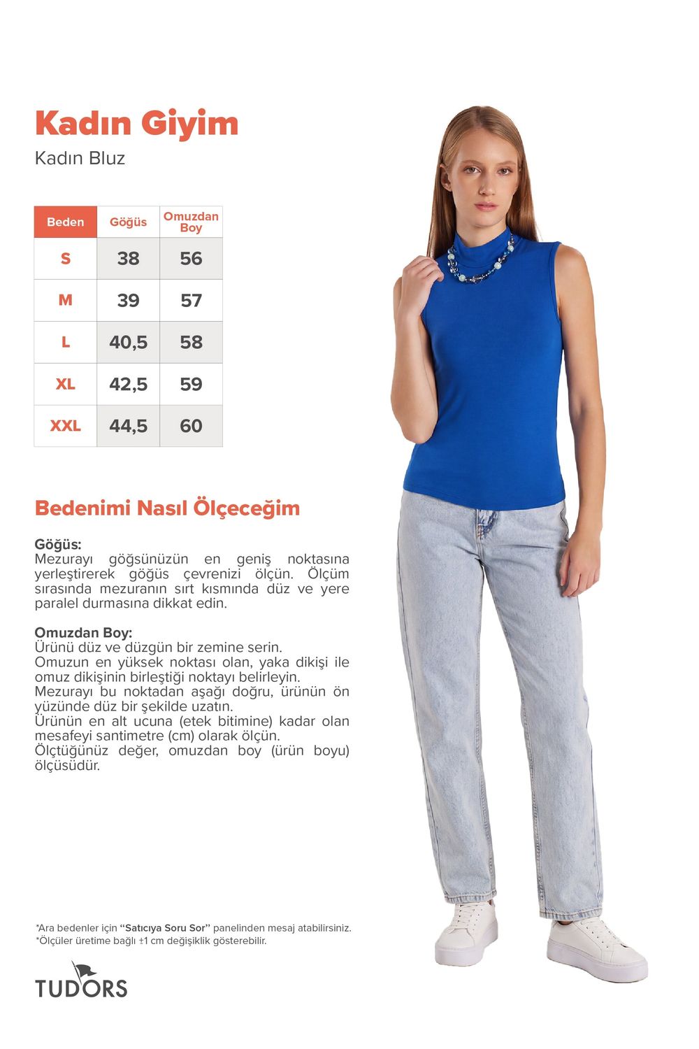 Kadın Regular Fit Klasik Kesim Viskon Kumaş Balıkçı Yaka Sıfır Kol Mavi Bluz