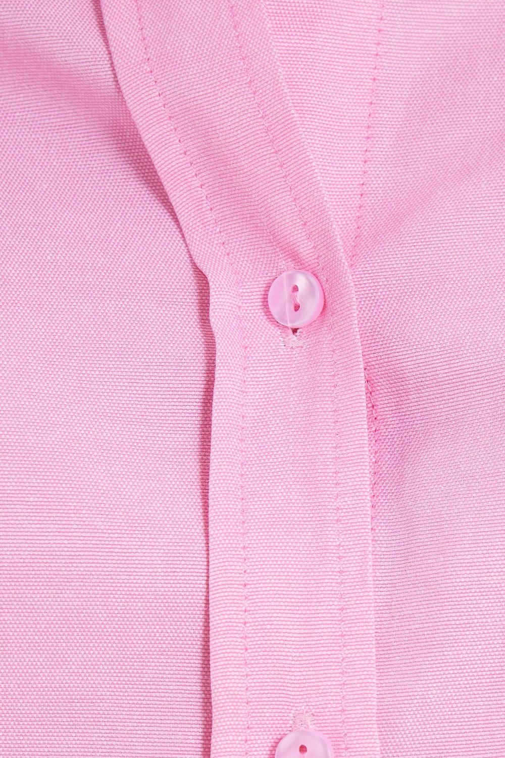 Kadın Slim Fit Dar Kesim Uzun Kollu Pamuklu Vücuda Oturan Dokulu Pembe Basic Gömlek