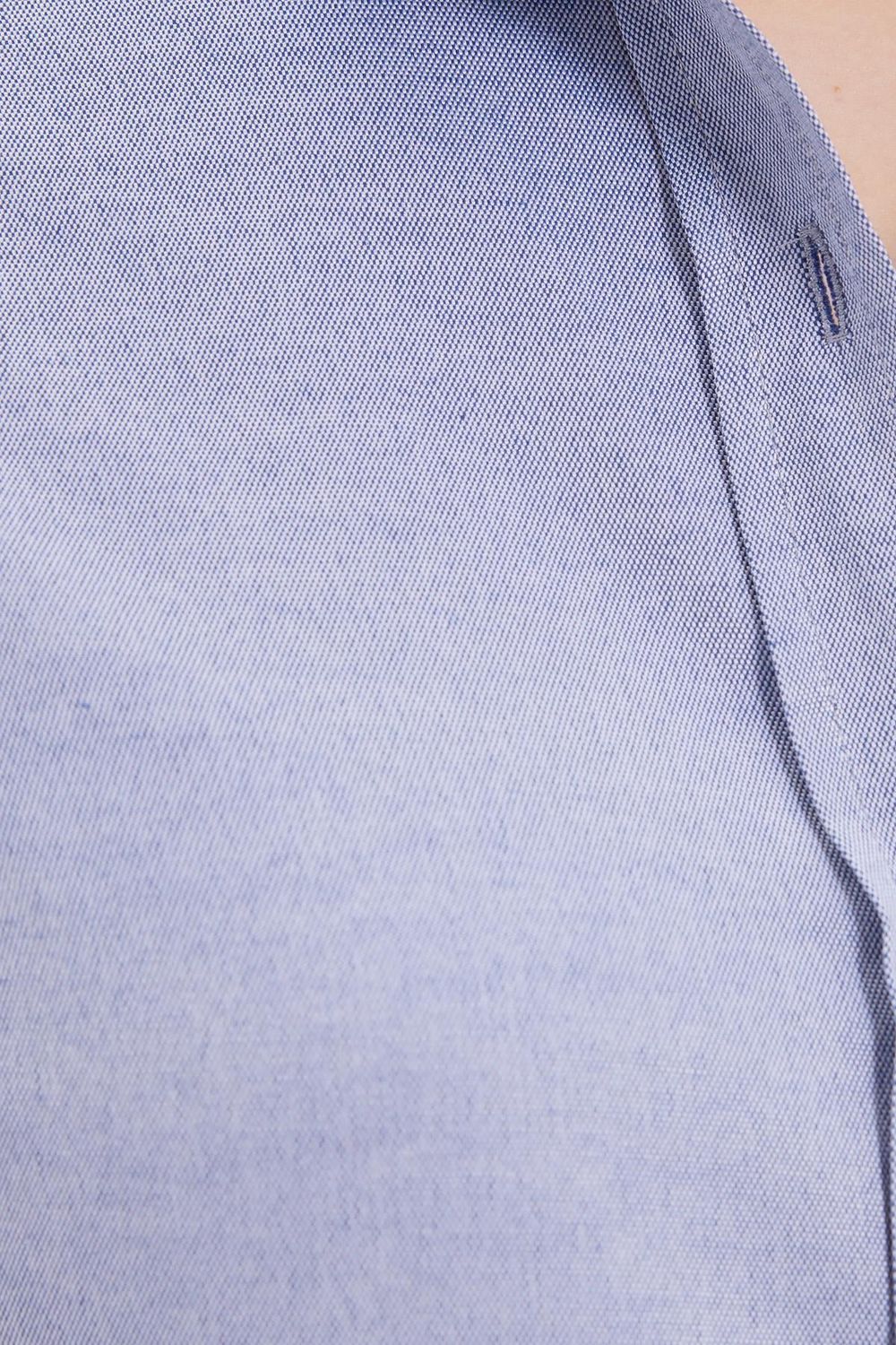 Kadın Slim Fit Dar Kesim Uzun Kollu Pamuklu Vücuda Oturan Dokulu Açık Lacivert Basic Gömlek