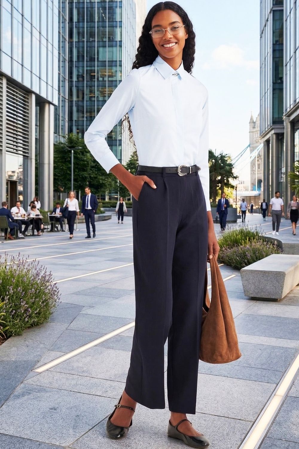 Kadın Slim Fit Dar Kesim Vucüda Oturan Uzun Kollu Gizli Düğme Detaylı Mavi Basic Gömlek