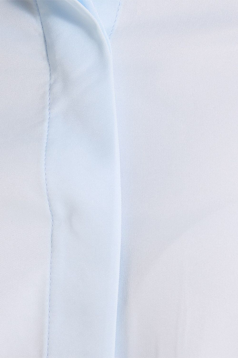 Kadın Slim Fit Dar Kesim Vucüda Oturan Uzun Kollu Gizli Düğme Detaylı Mavi Basic Gömlek