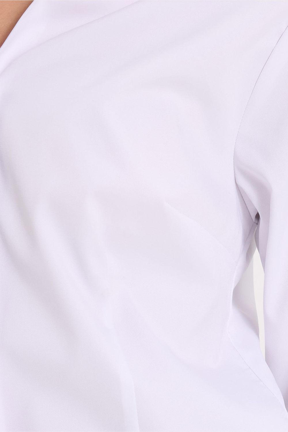 Kadın Slim Fit Dar Kesim Pensli Vucüda Oturan Klasik Yaka Uzun Kollu Likralı Beyaz Gömlek