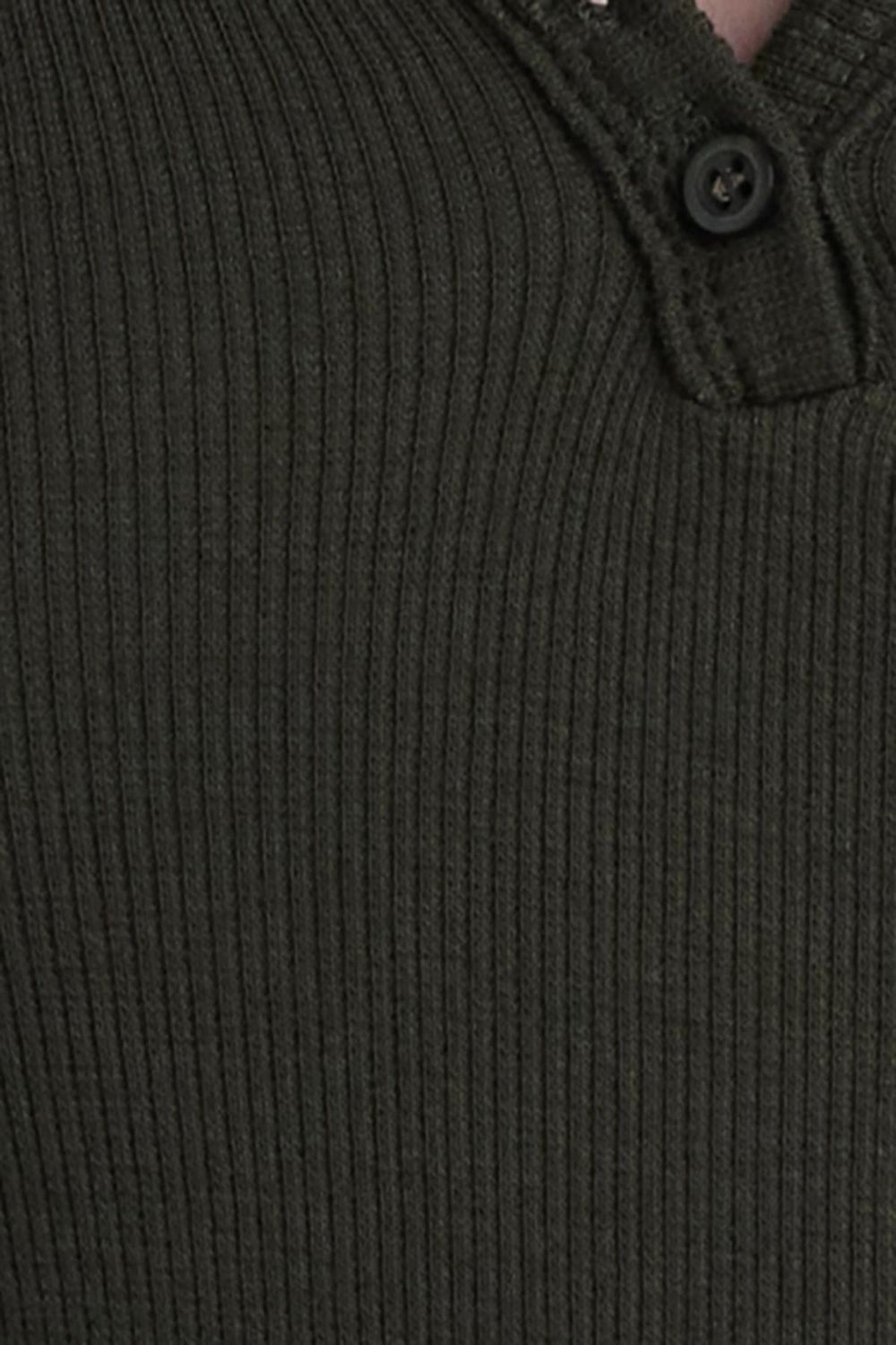 Kadın Slim Fit Dar Kesim Pamuklu V Yaka Haki Bluz