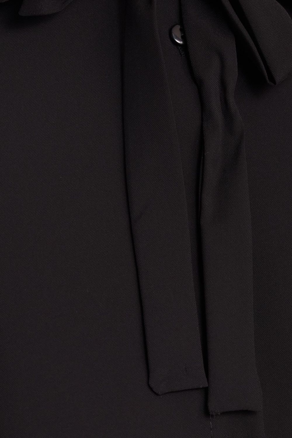 Kadın Standart Fit Normal Kesim Fiyonklu Siyah Gömlek
