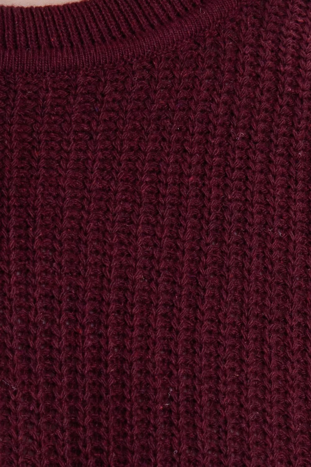 Kadın Oversize Geniş Kesim Örme Detaylı Bisiklet Yaka Bordo Kazak