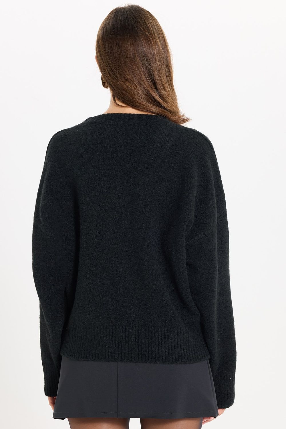 KADIN OVERSIZE V YAKA ERN-8215 BLUZ  KAZAK