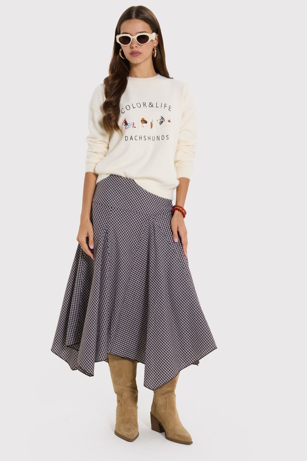 KADIN OVERSIZE NAKIŞLI ERN-8390 BLUZ  KAZAK