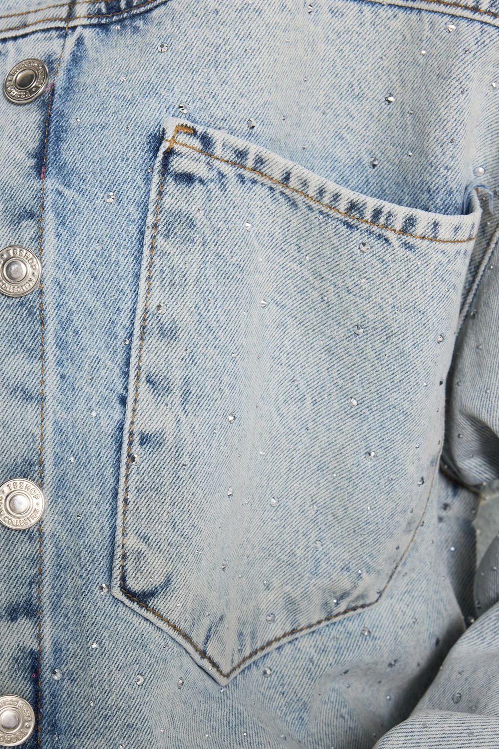 KADIN TAŞLI SERPME 5038 DENIM CEKET