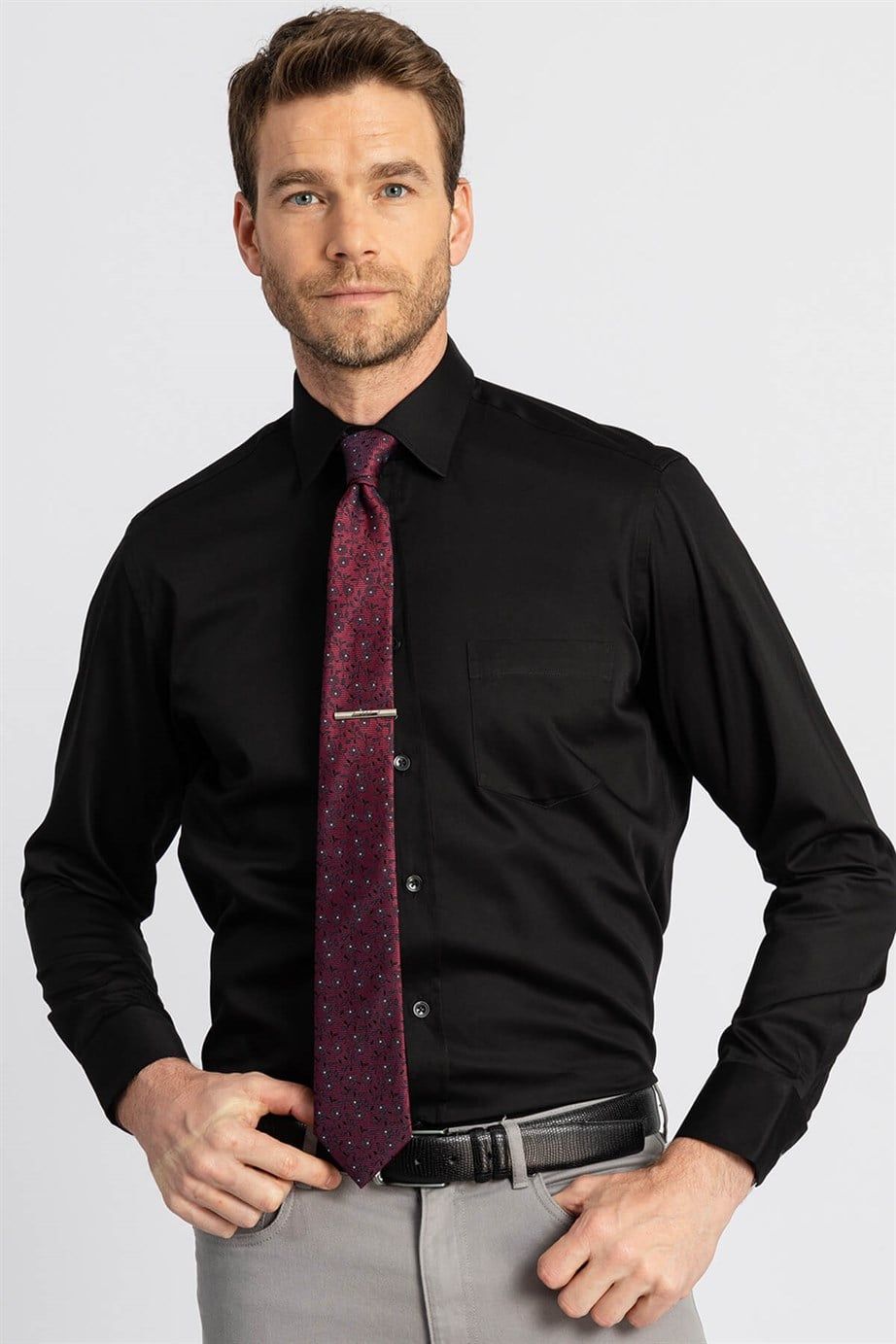 CLASSIC FIT LONG SLV COTTON SATIN   GÖMLEK EXCLUSIVE - PLAIN
