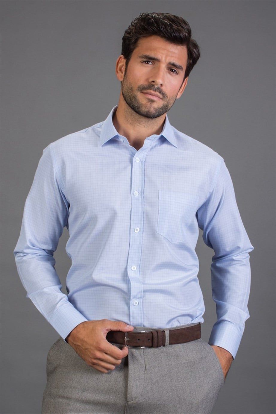 CLASSIC FIT LONG SLV STRIPE 90/1   GÖMLEK CLASSIC FIT FORMAL - TEXTURE