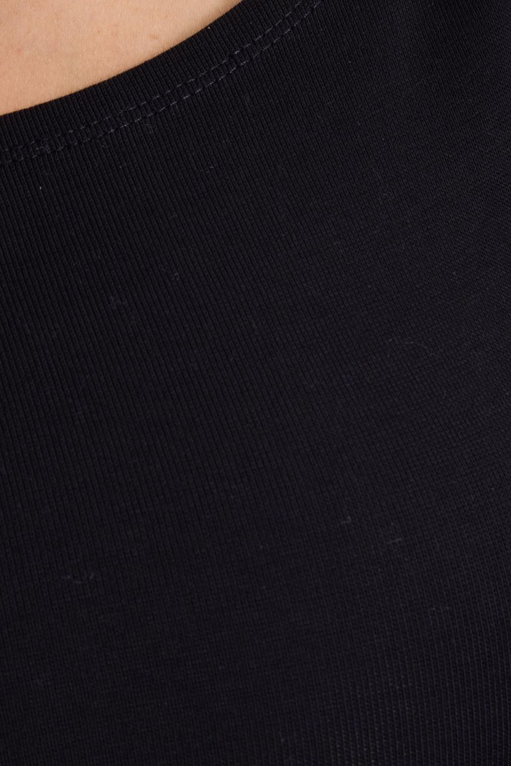 Kadın Slim Fit Dar Kesim Pamuklu Modal Kumaş Uzun Kollu Kayık Yaka Siyah Bluz