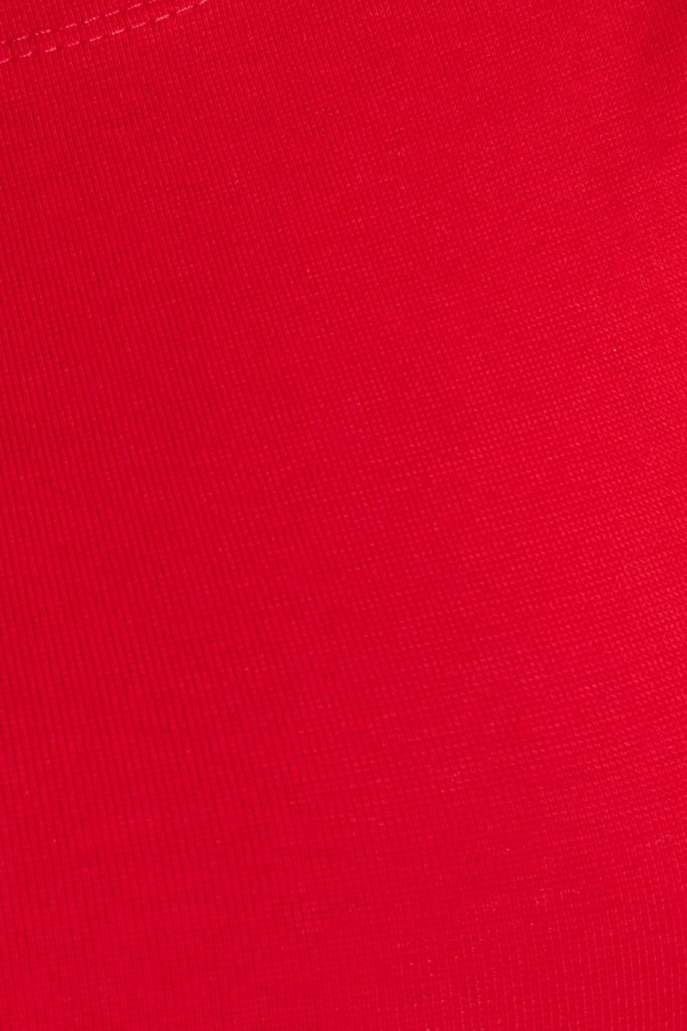 Kadın Slim Fit Dar Kesim Pamuklu Modal Kumaş Uzun Kollu Kayık Yaka Kırmızı Bluz