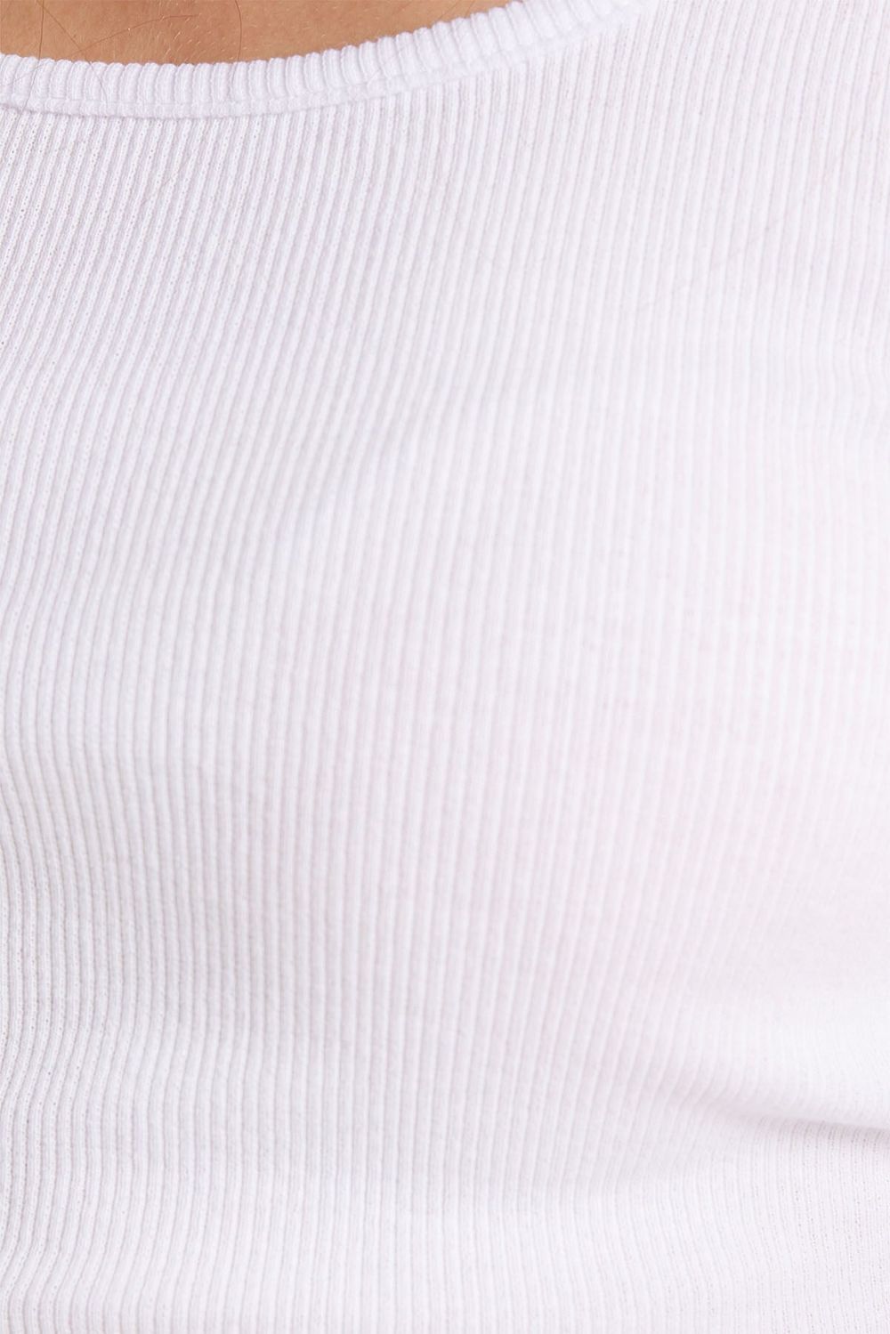 Kadın Slim Fit Dar Kesim Askılı Kare Yaka Pamuklu Beyaz Crop Atlet