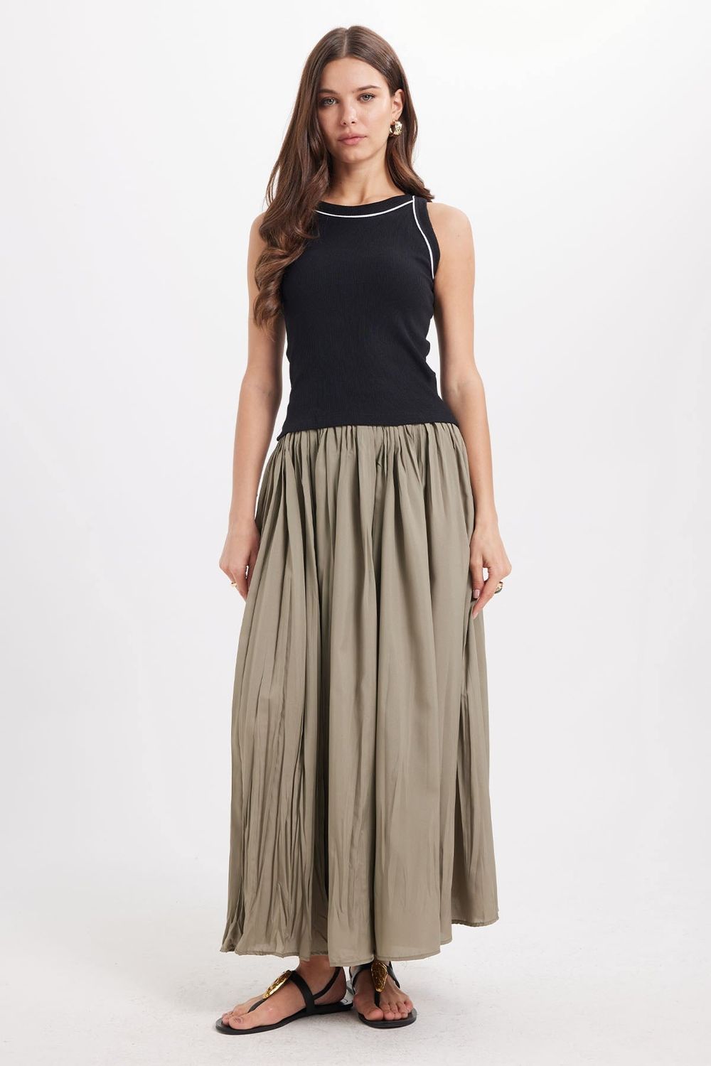 KADIN ASKILI ÇİZGİLİ BİYELİ GF CROP ATLET