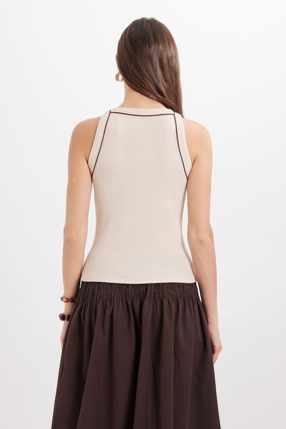 KADIN ASKILI ÇİZGİLİ BİYELİ GF CROP ATLET