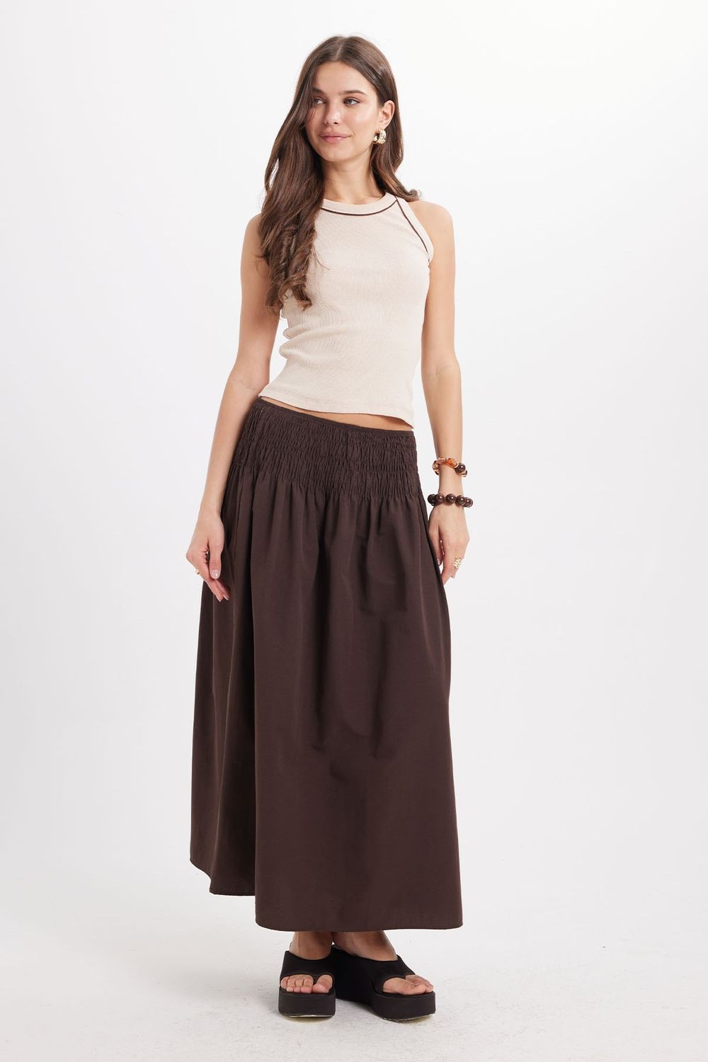 KADIN ASKILI ÇİZGİLİ BİYELİ GF CROP ATLET