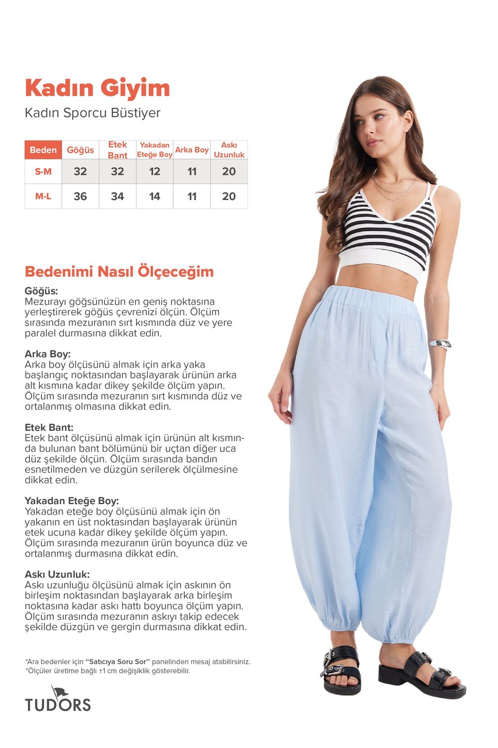 Kadın Slim Fit Dar Kesim Sırtı Çapraz Bağlamalı Askılı V Yaka Çizgili Ekru Crop 