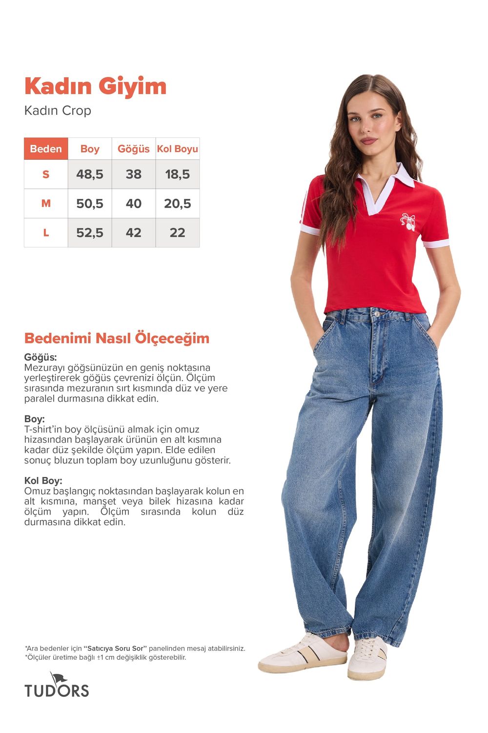 Kadın Slim Fit Dar Kesim Kısa Kollu Baskılı Omzu Şeritli V Yaka Kırmızı Tişört Body