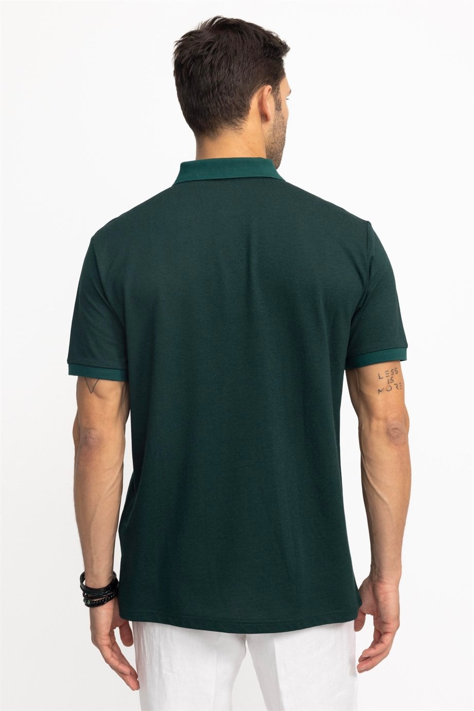 Erkek Polo Yaka Klasik Fit Düz Pamuklu Cepli Pike Tişört