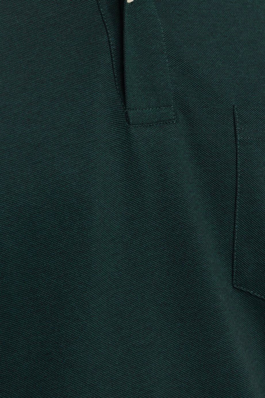 Erkek Polo Yaka Klasik Fit Düz Pamuklu Cepli Pike Tişört