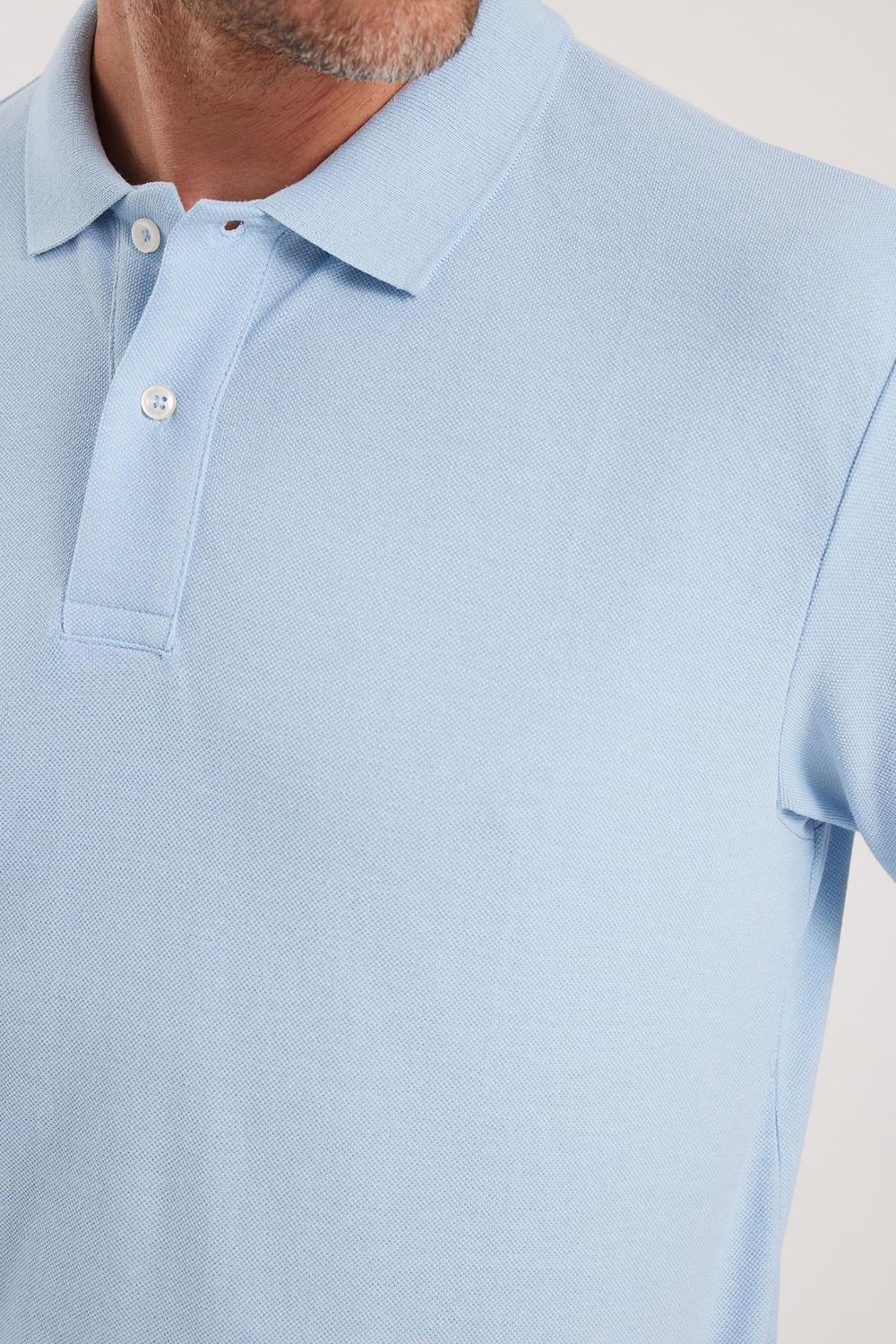 Erkek Regular Fit Klasik Kesim Pamuklu Yumuşak Dokulu Serin Tutan Kumaş Düz Mavi Polo Yaka Tişört