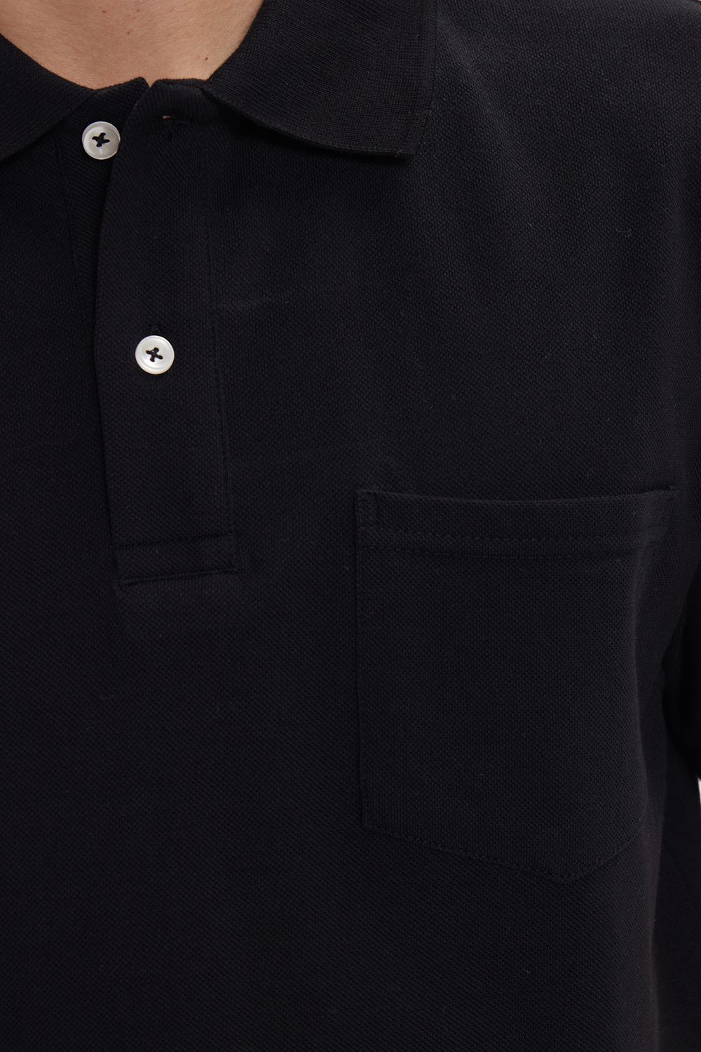 Erkek Regular Fit Klasik Kesim %100 Pamuk Düz Pike Siyah Polo Yaka Tişört