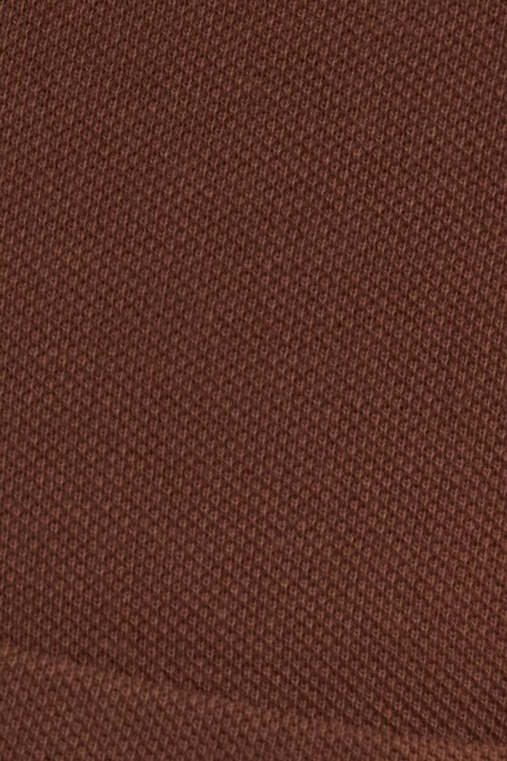 Erkek Regular Fit Klasik Kesim %100 Pamuk Düz Pike Koyu Kahverengi Polo Yaka Tişört