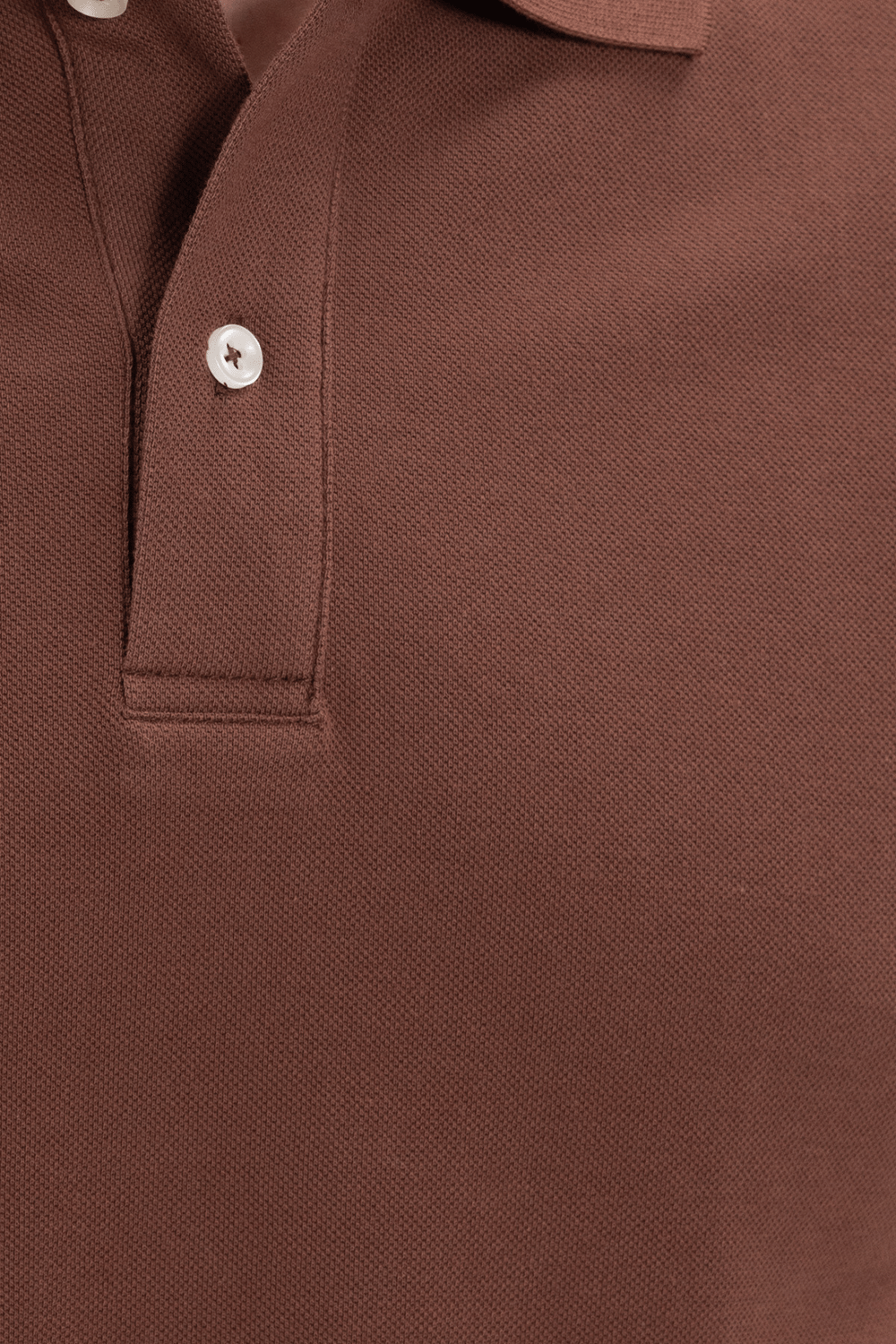 Erkek Regular Fit Klasik Kesim %100 Pamuk Düz Pike Kahverengi Polo Yaka Tişört