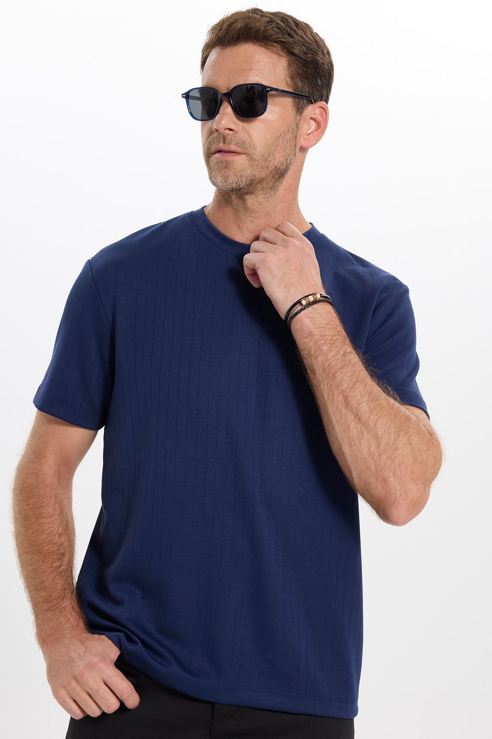 REGULAR FIT SHORT SLV CREW NECK STRIPED OYS  T-SHIRT
