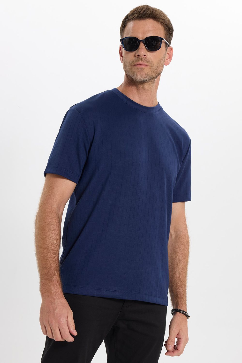 REGULAR FIT SHORT SLV CREW NECK STRIPED OYS  T-SHIRT