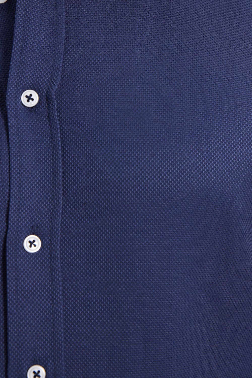 Modern Slim Fit Uzun Kollu Pamuklu Kolay Ütü Armürlü Erkek Lacivert Gömlek