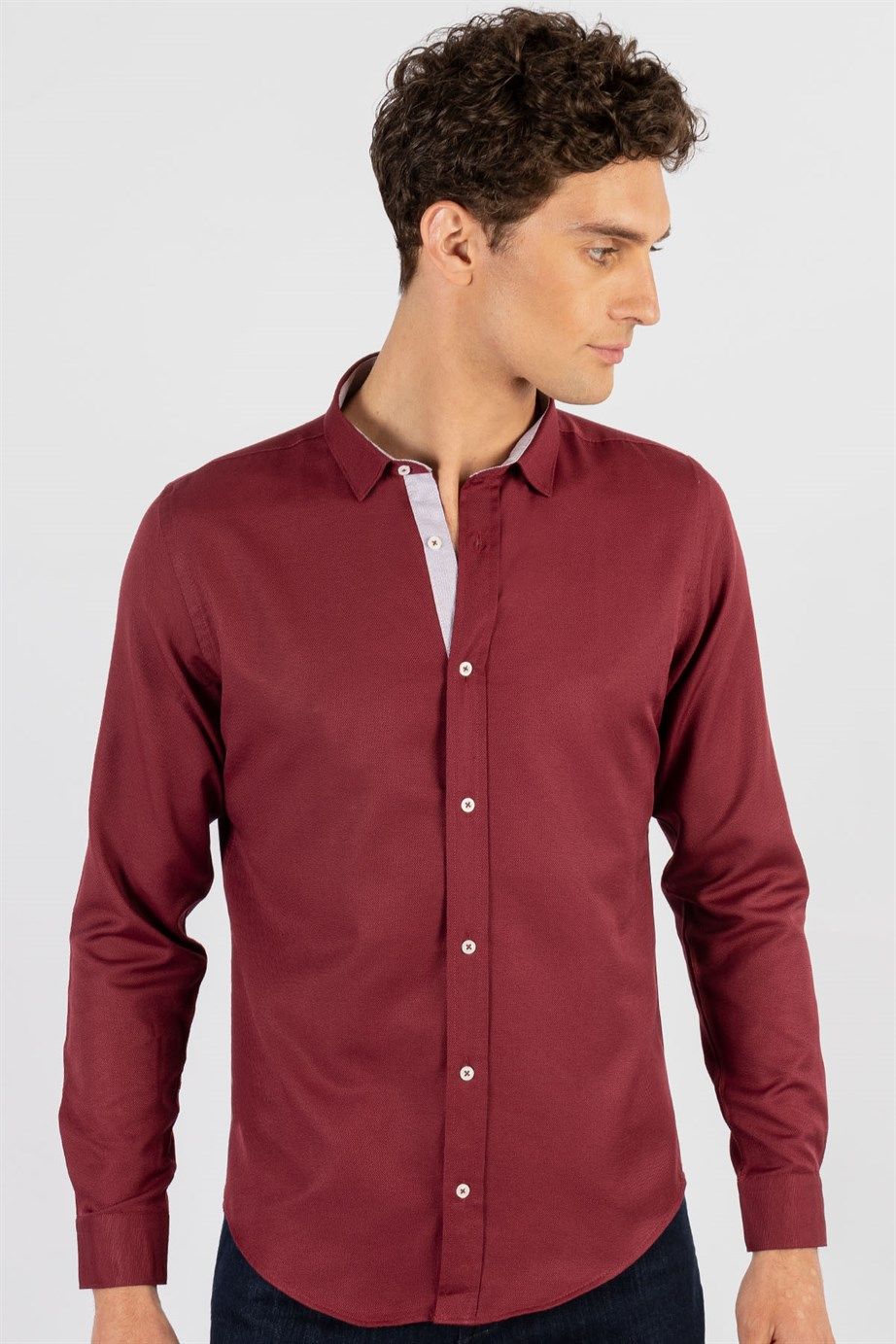 Slim Fit Dar Kesim Oxford Spor Erkek Gömlek