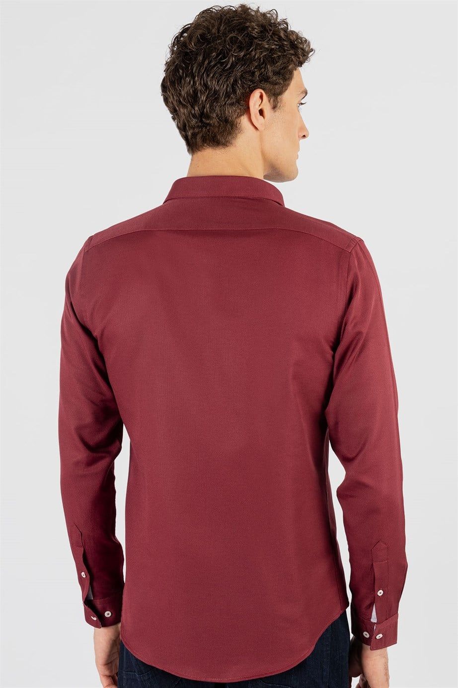 Slim Fit Dar Kesim Oxford Spor Erkek Gömlek