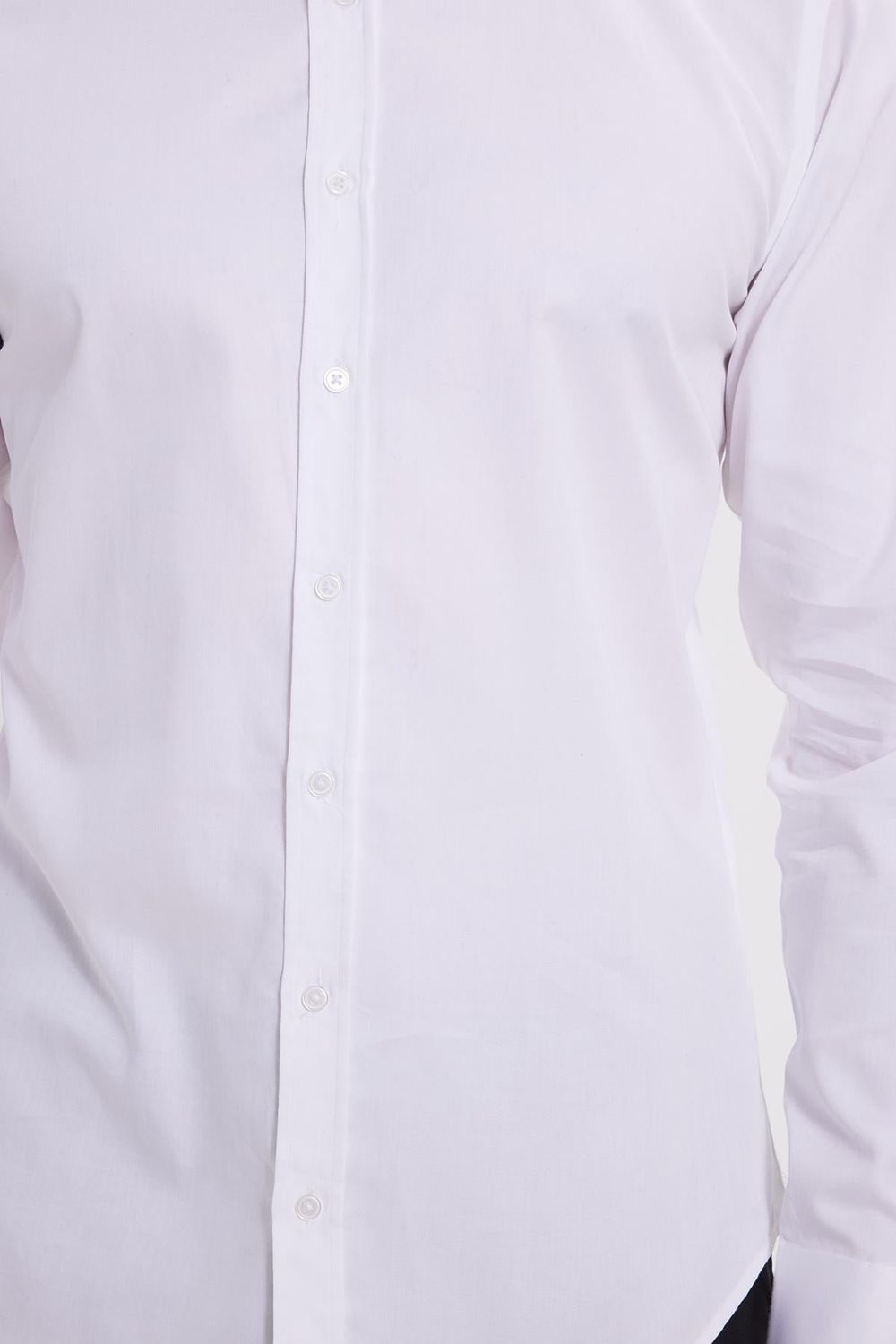 Slim Fit Uzun Kollu Pamuk Saten Erkek Beyaz Gömlek