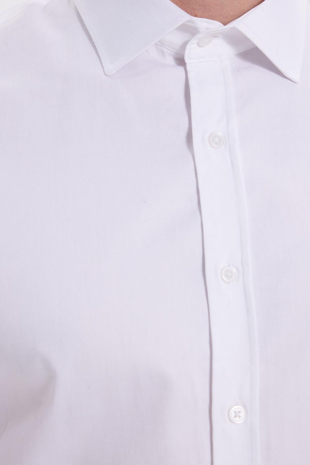 Slim Fit Uzun Kollu Pamuk Saten Erkek Beyaz Gömlek