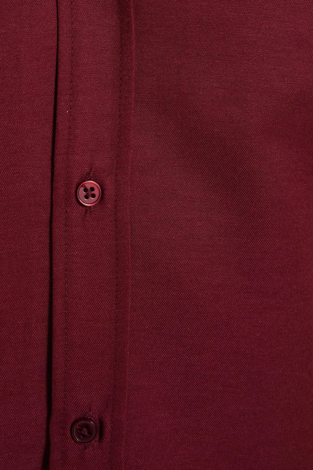 Slim Fit Uzun Kollu Düğmeli Yaka Pamuklu Kolay Ütü Düz Erkek Gömlek