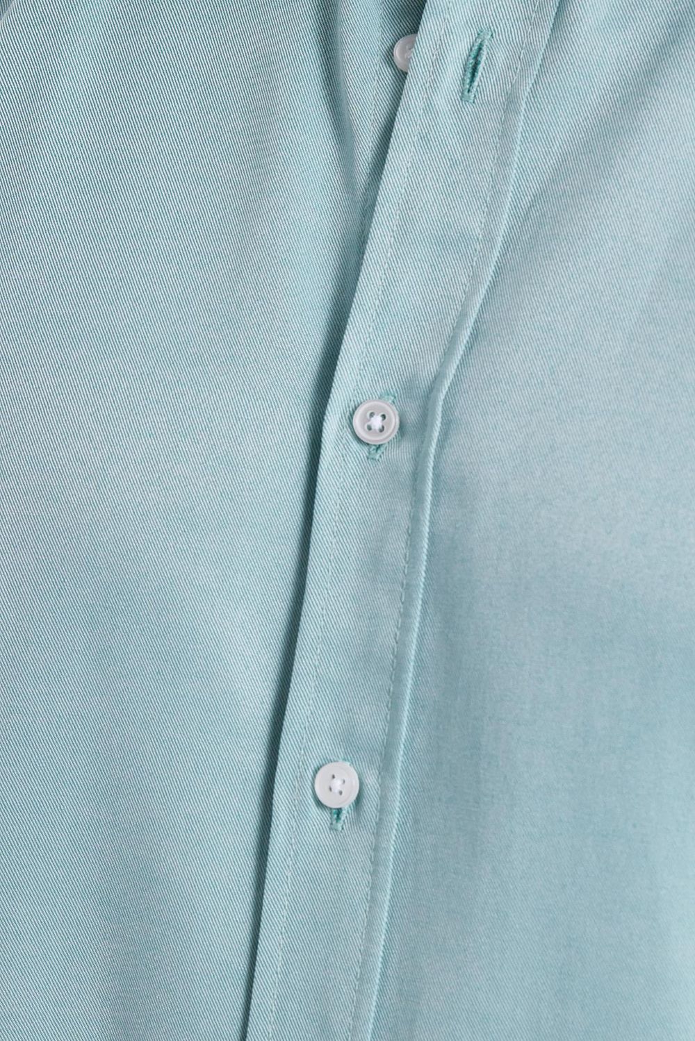Erkek Slim Fit Dar Kesim Pamuklu Kolay Ütü Yeşil Düğmeli Yaka Gömlek