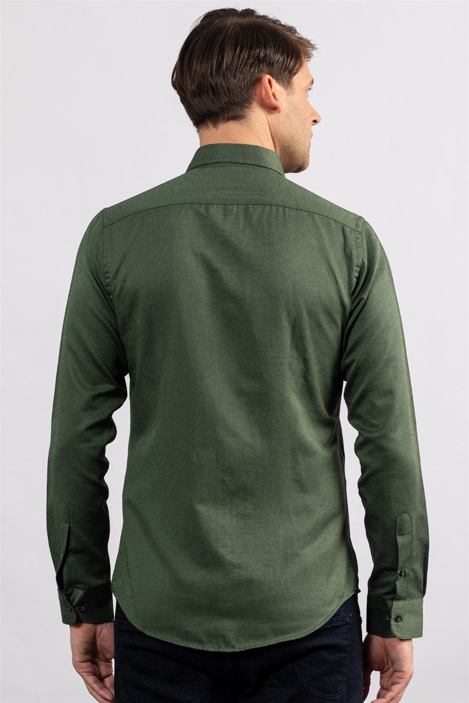 Slim Fit Dar Kesim Uzun Kol Poplin Oxford