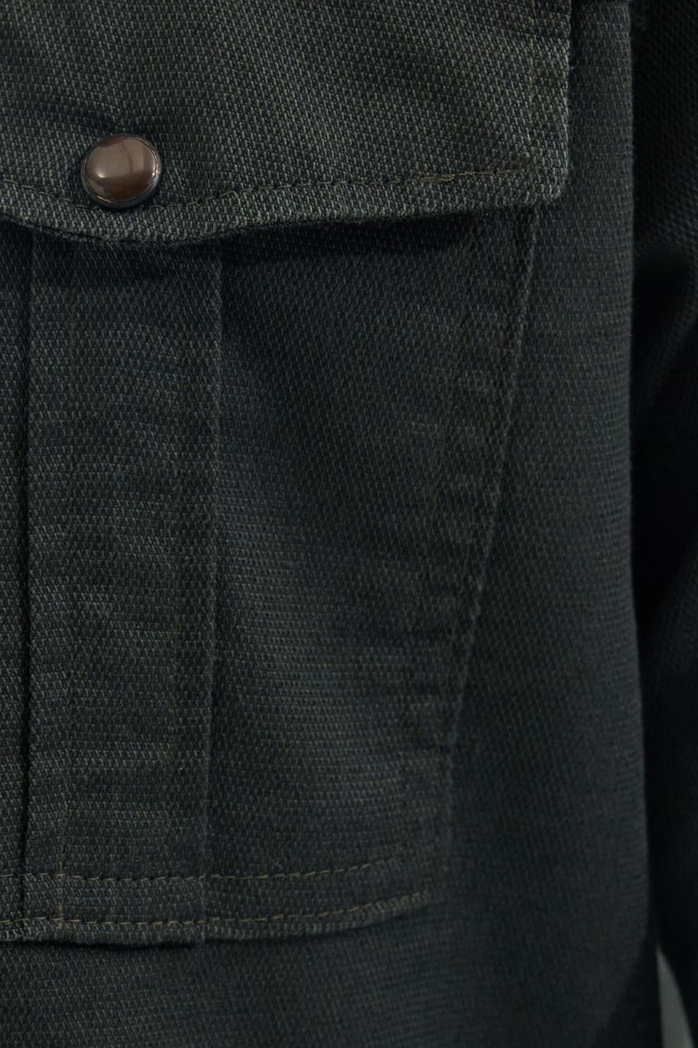 Slim Fit Uzun Kollu Spor Yaka Yıkamalı Çift Cepli Armürlü Denim Kot Erkek Haki Gömlek