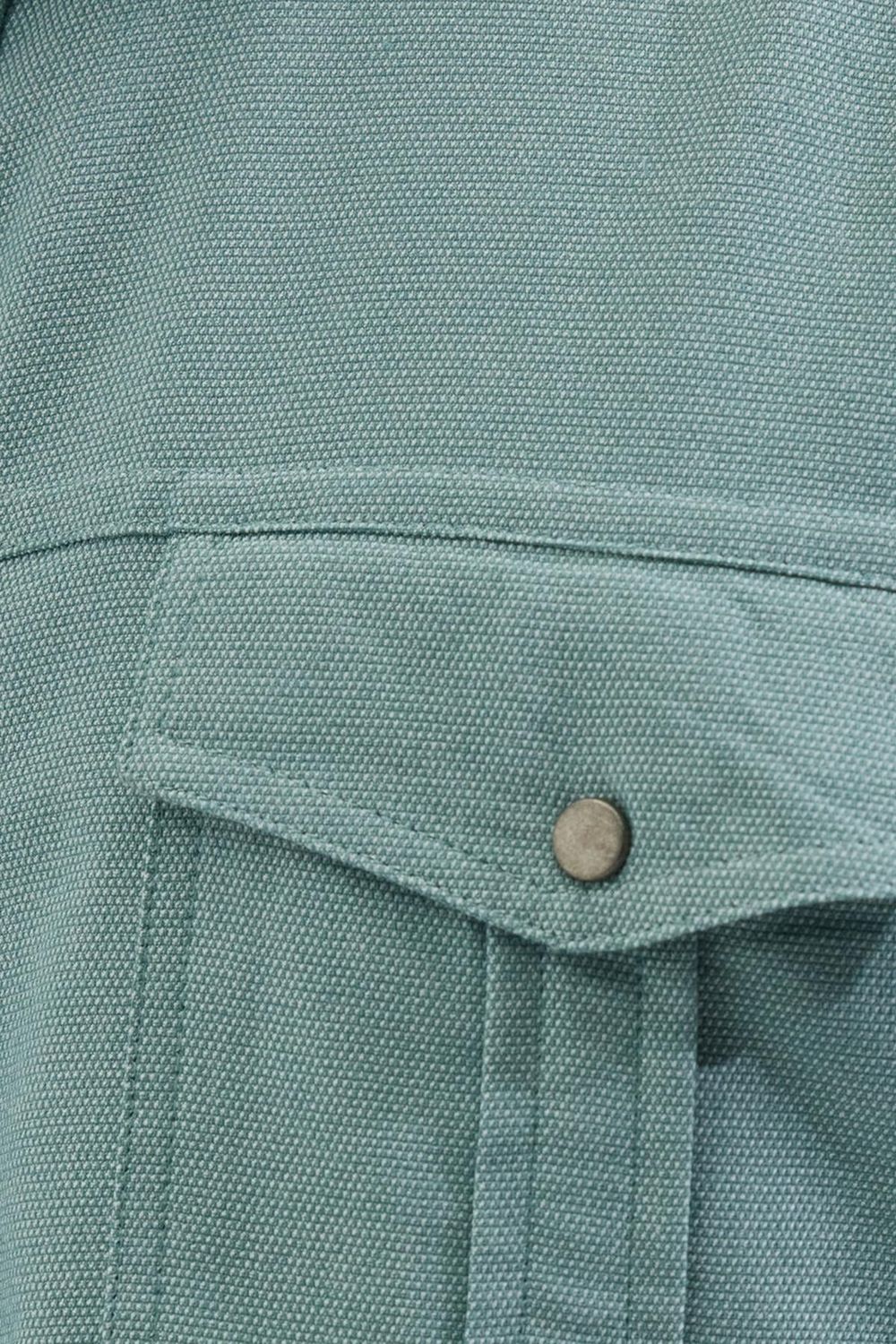 Slim Fit Uzun Kollu Spor Yaka Yıkamalı Çift Cepli Armürlü Denim Kot Mint Erkek Gömlek