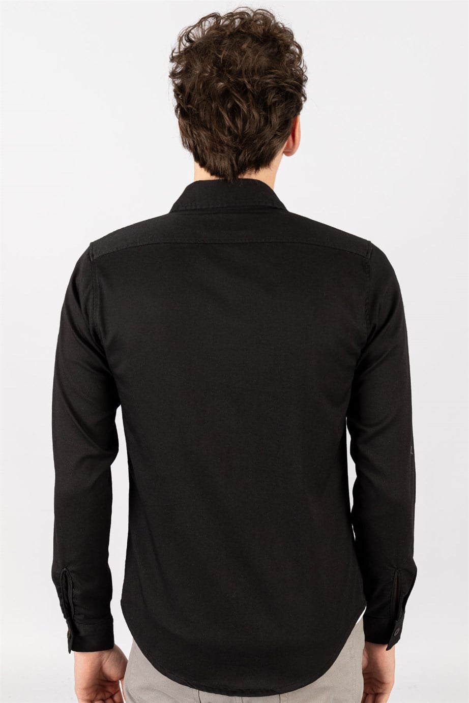 Slım Fit Düz Cepli Gabardin Erkek Gömlek