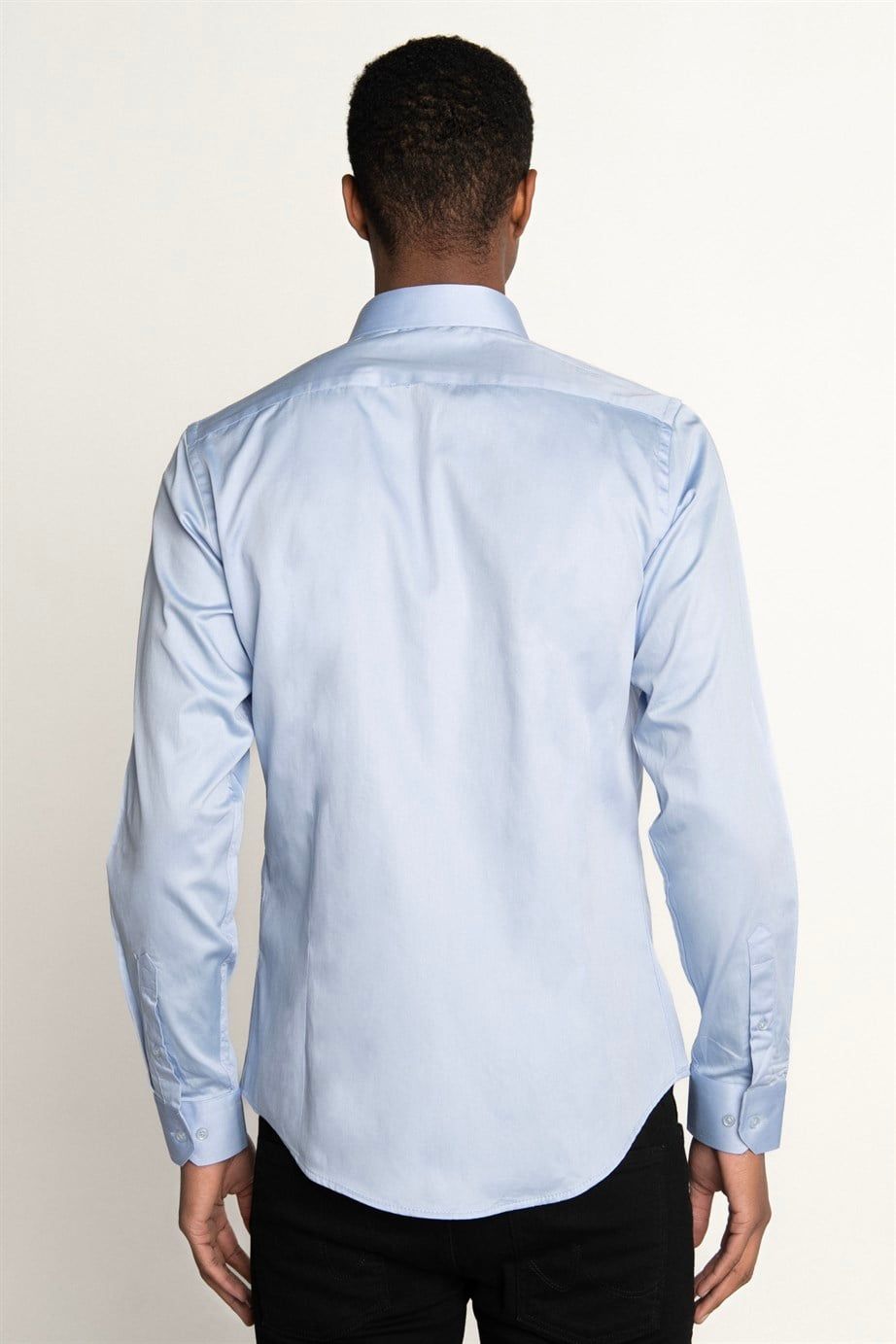 Slim Fit Koton Saten Premium Seri Erkek Gömlek
