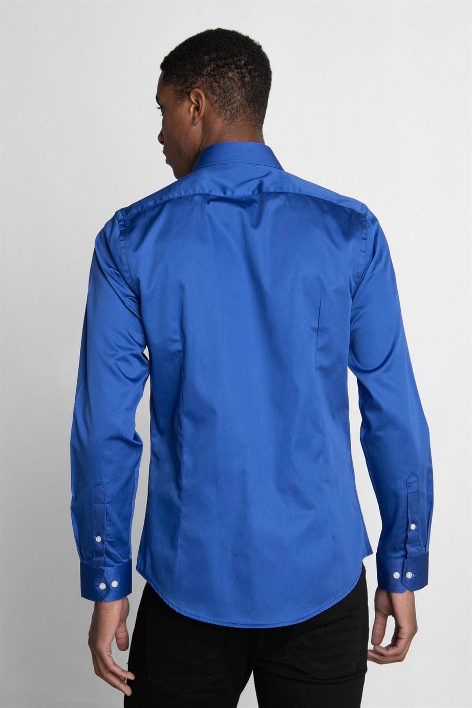 Slim Fit Koton Saten Premium Seri Erkek Gömlek