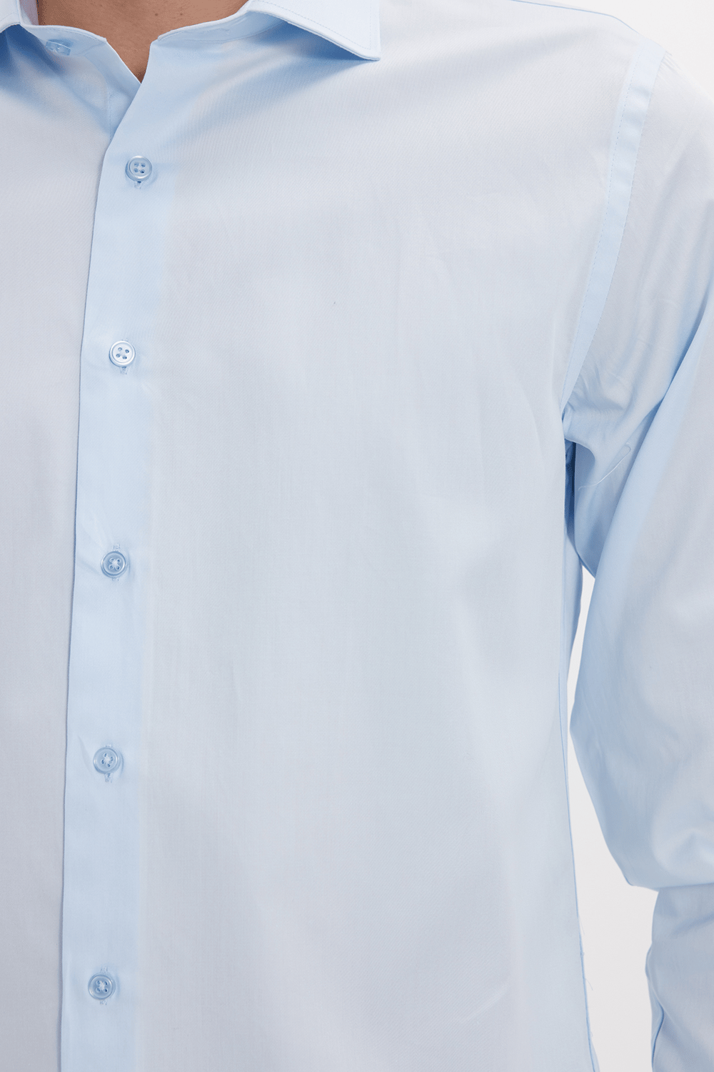 Erkek Slim Fit Dar Kesim %100 Pamuk Koton Saten Premium Seri Mavi Gömlek
