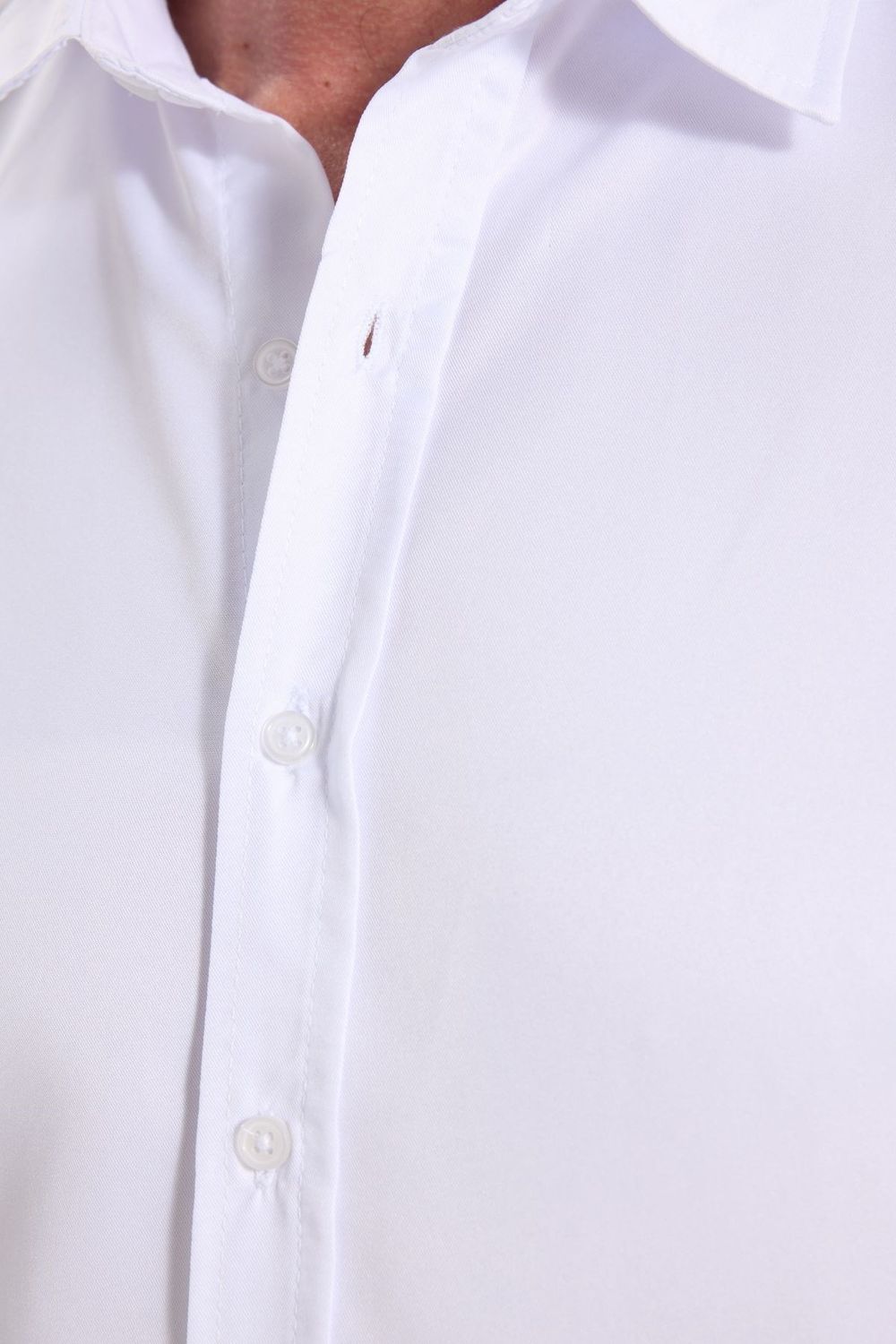 Slim Fit Kolay Ütülenebilir Ter Konforu Sağlayan Kravatlık Yaka Dört Mevsim Beyaz Erkek Gömlek