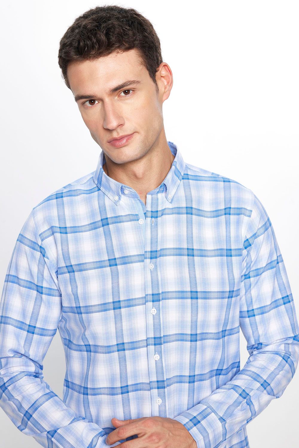 Erkek Slim Fit Dar Kesim Uzun Kollu Pamuklu Kolay Ütü Gömlek