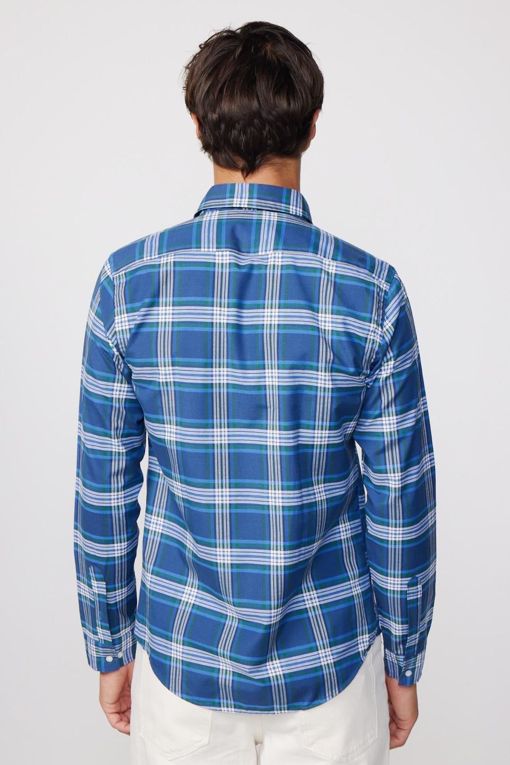 Slim Fit Kareli Pamuklu Kolay Ütü Erkek Gömlek